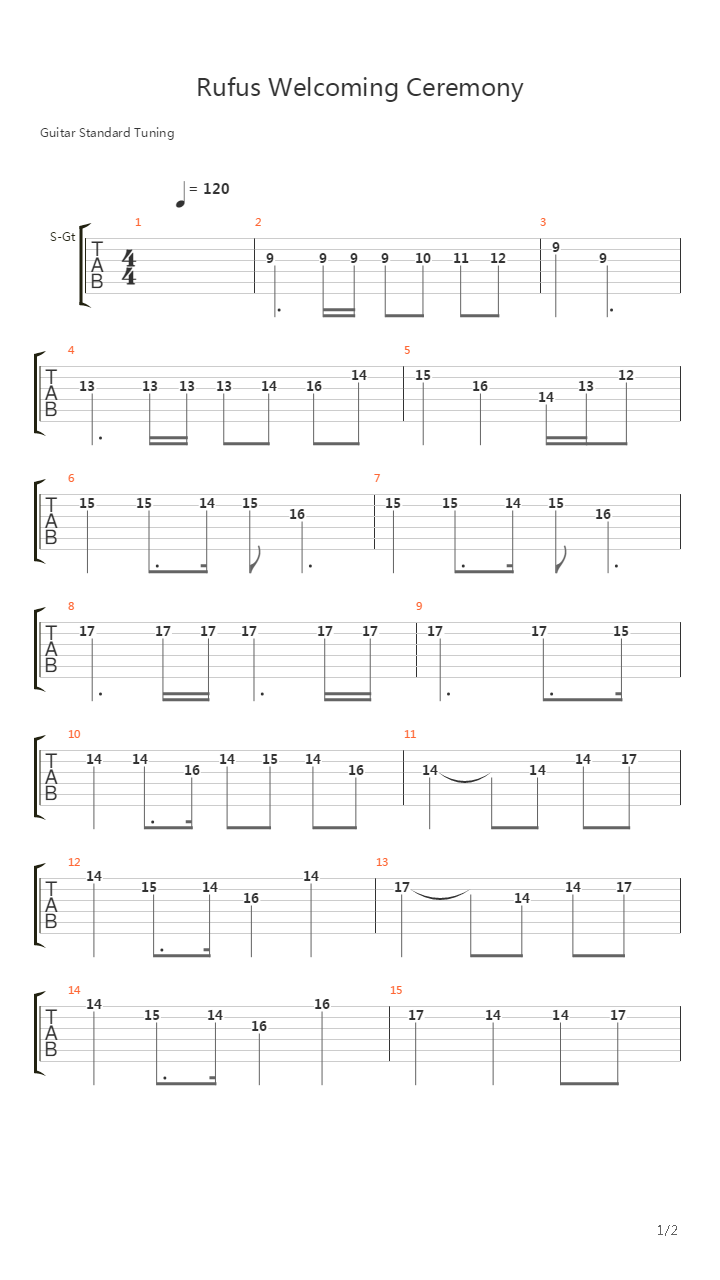 最终幻想7 - ルーファウス歓迎式典(Rufus's Welcoming Ceremony)吉他谱