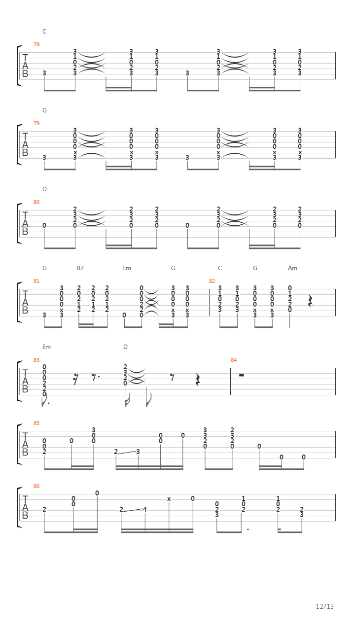 39吉他谱