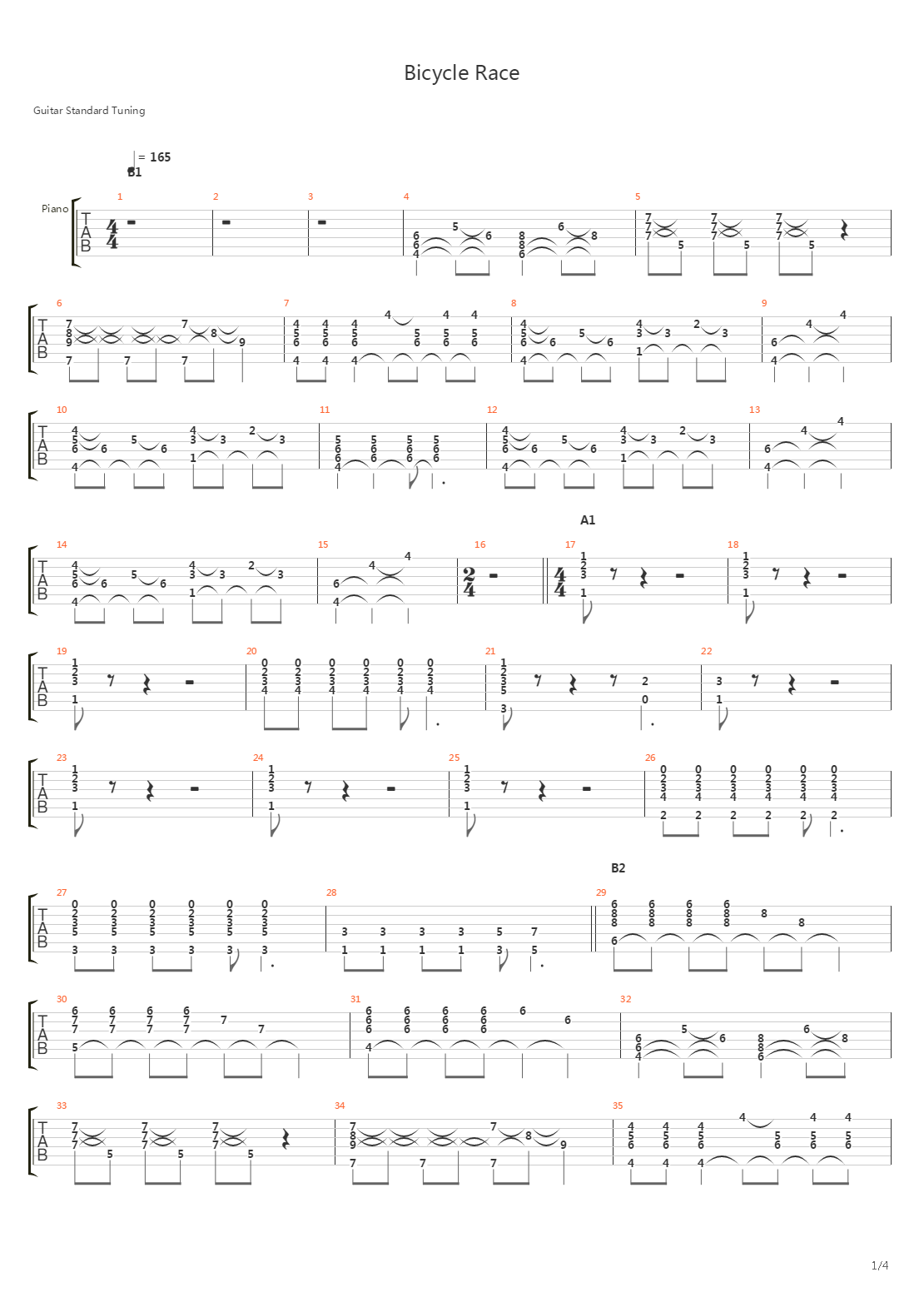 Bicycle Race吉他谱