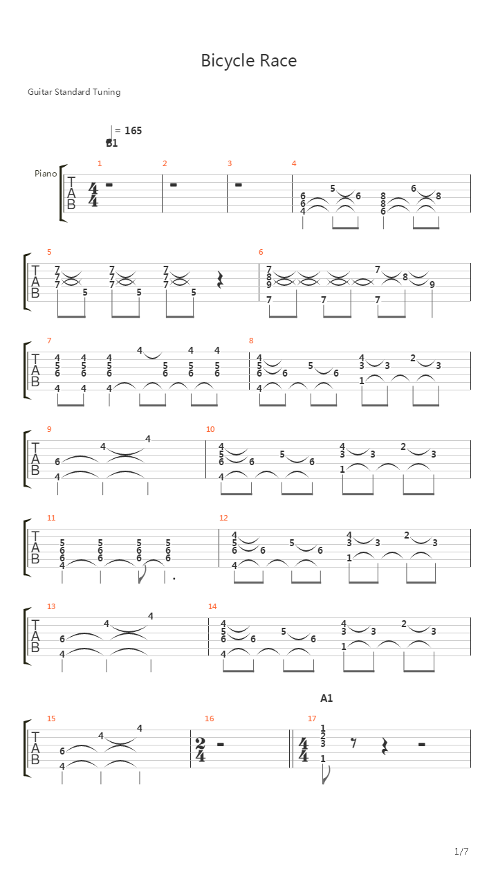 Bicycle Race吉他谱