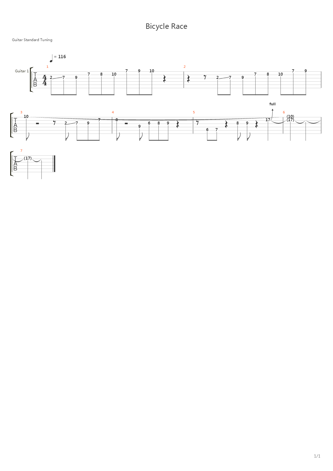 Bicycle Race吉他谱