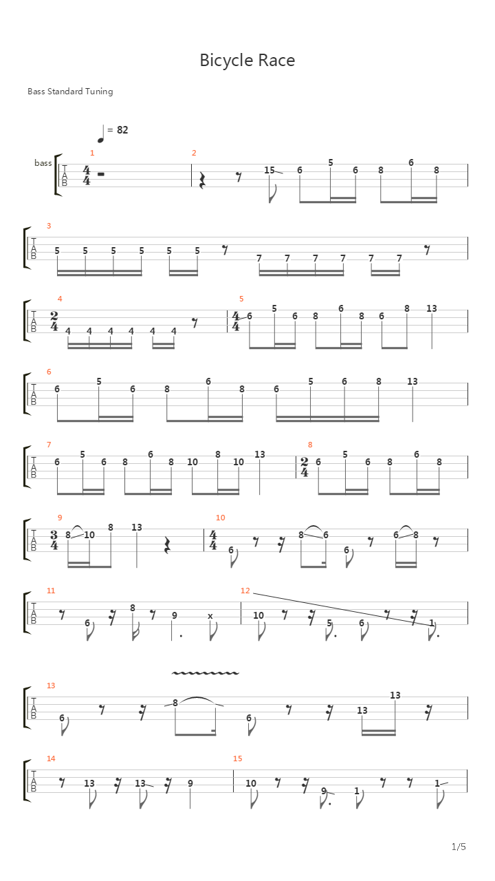 Bicycle Race吉他谱