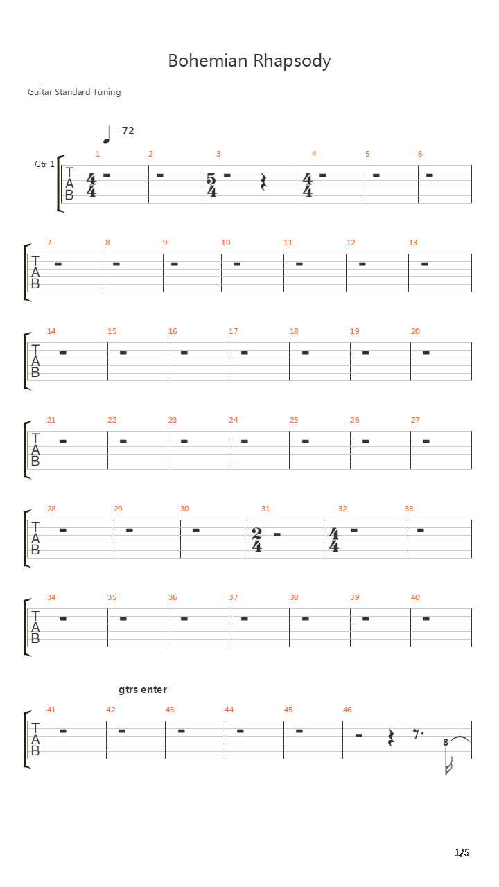 Bohemian Rhapsody吉他谱