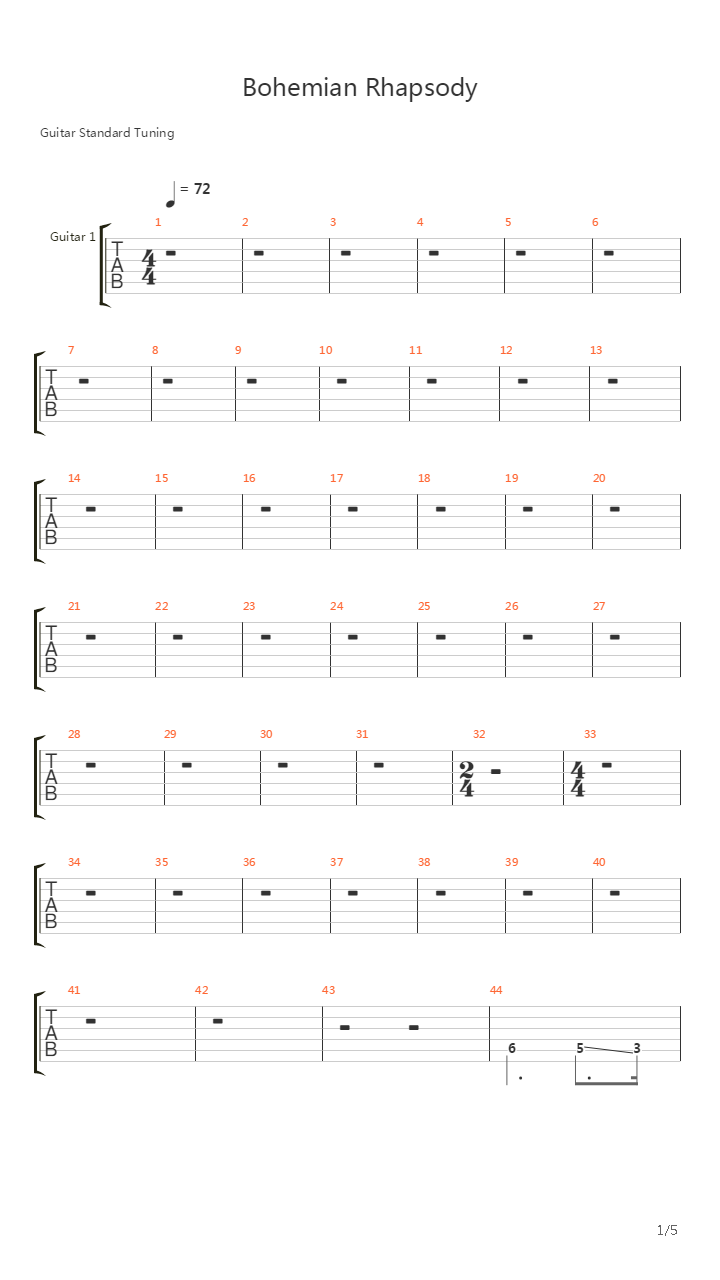 Bohemian Rhapsody吉他谱
