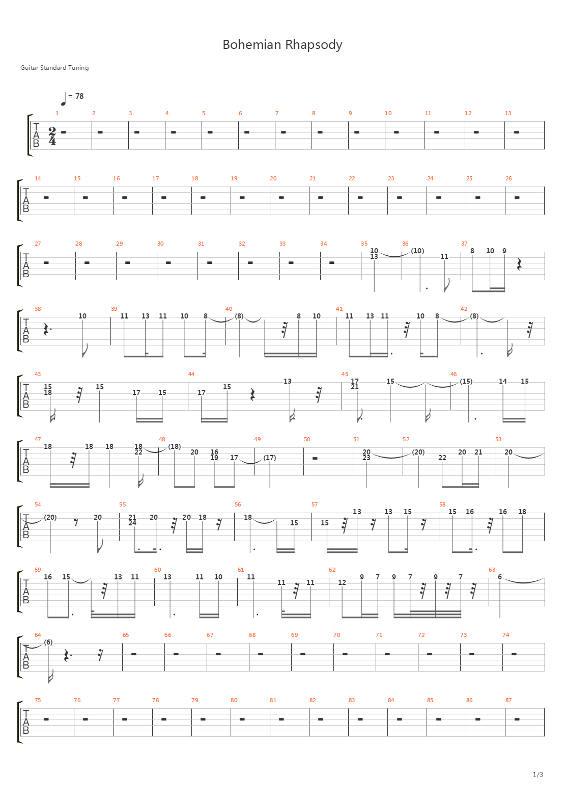 Bohemian Rhapsody吉他谱