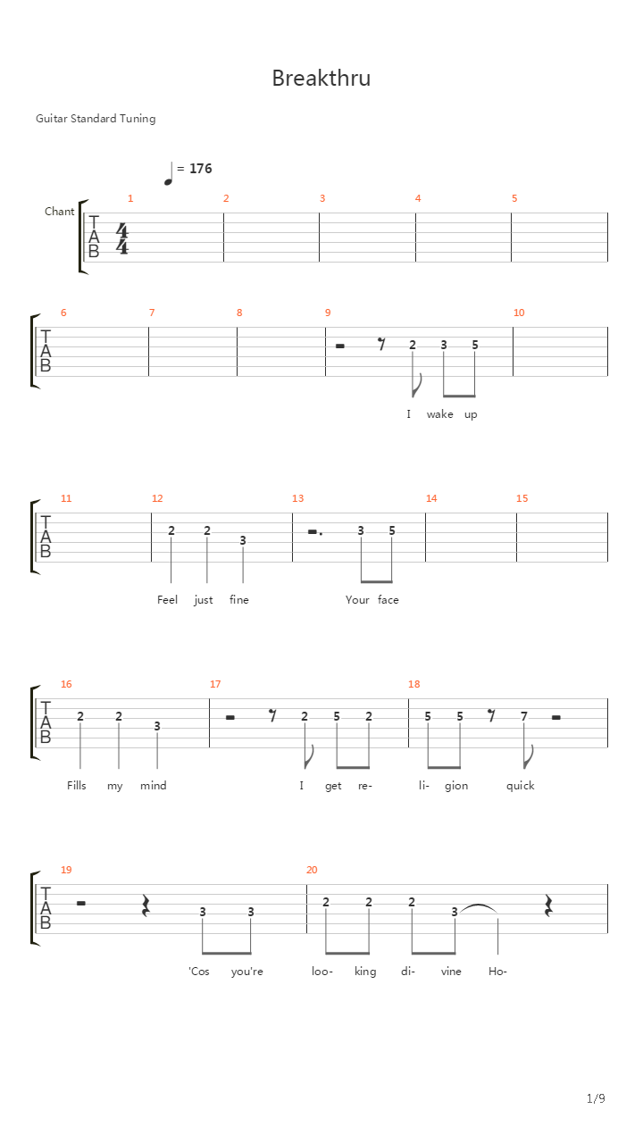 Breakthru吉他谱