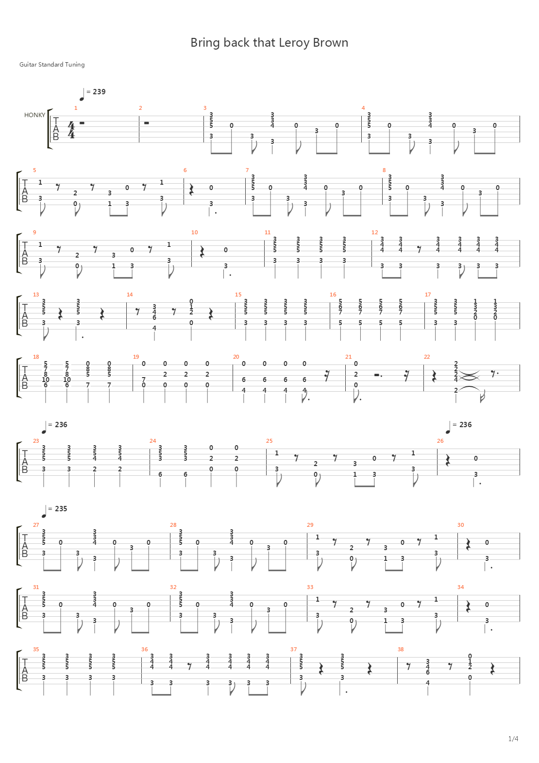 Bring Back That Leroy Brown吉他谱