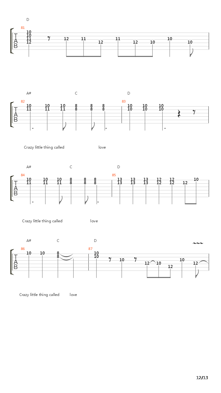 Crazy Little Thing Called Love吉他谱