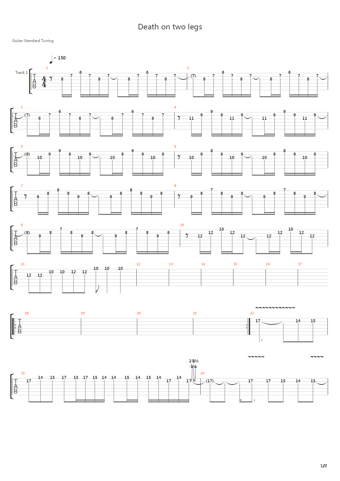 Death On Two Legs吉他谱