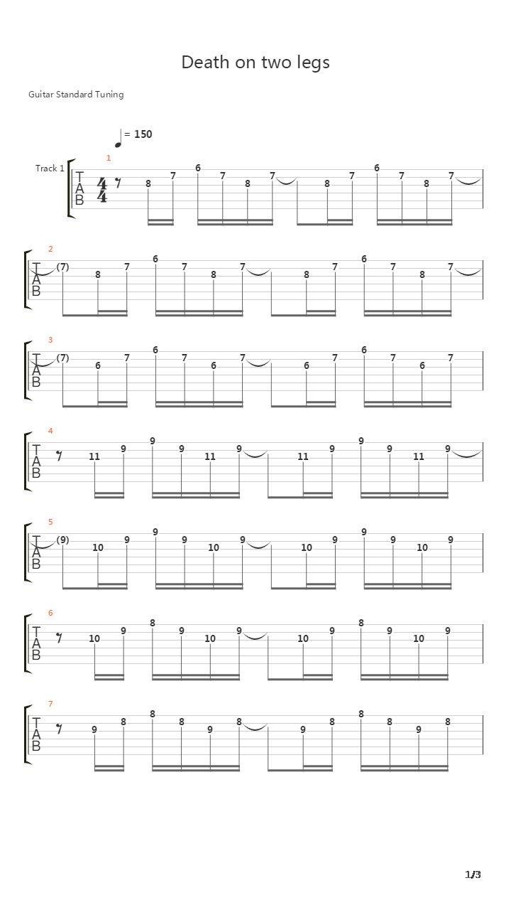 Death On Two Legs吉他谱
