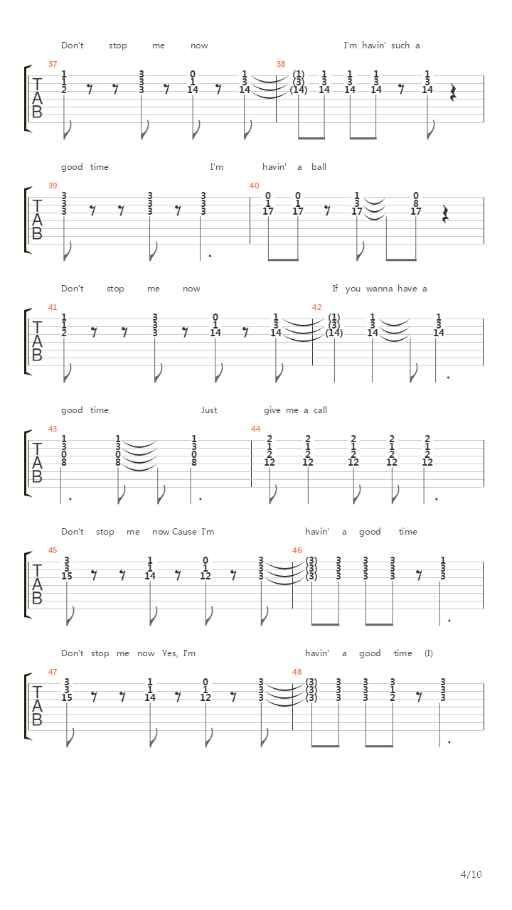 Dont Stop Me Now吉他谱