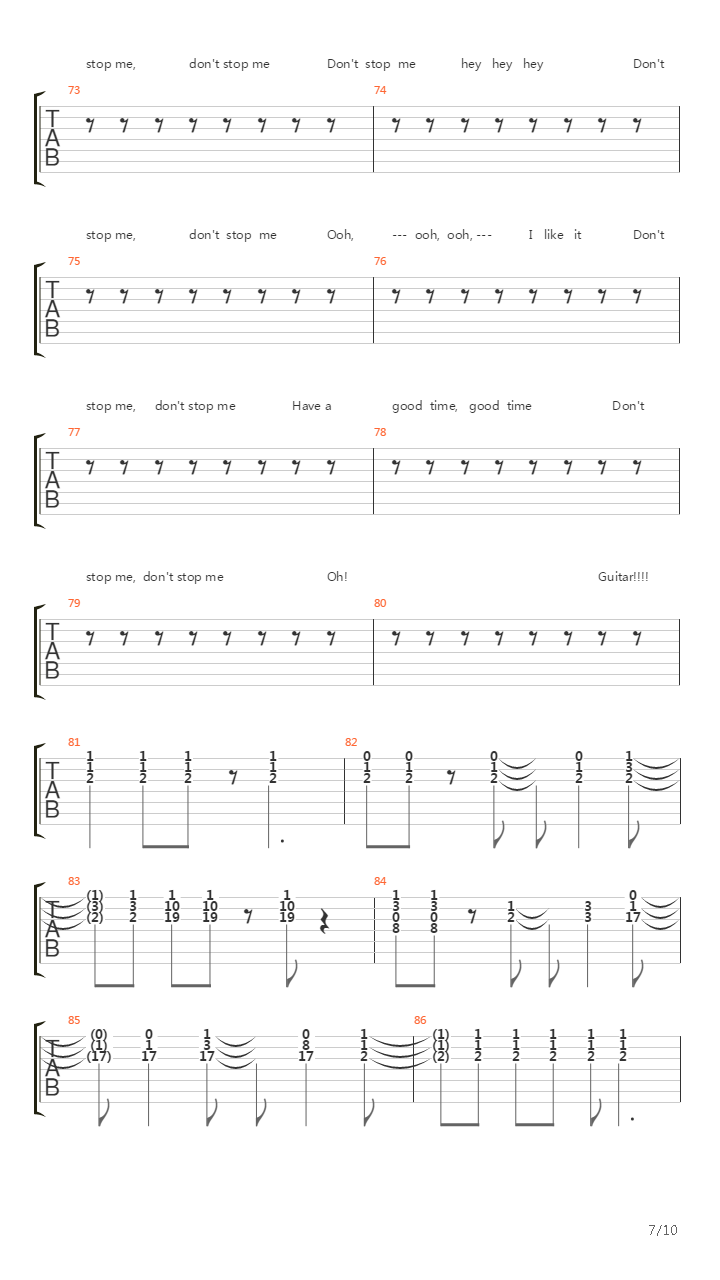 Dont Stop Me Now吉他谱