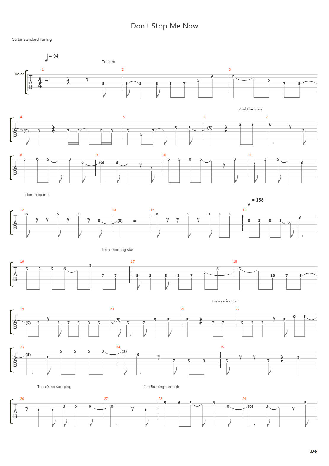 Dont Stop Me Now吉他谱