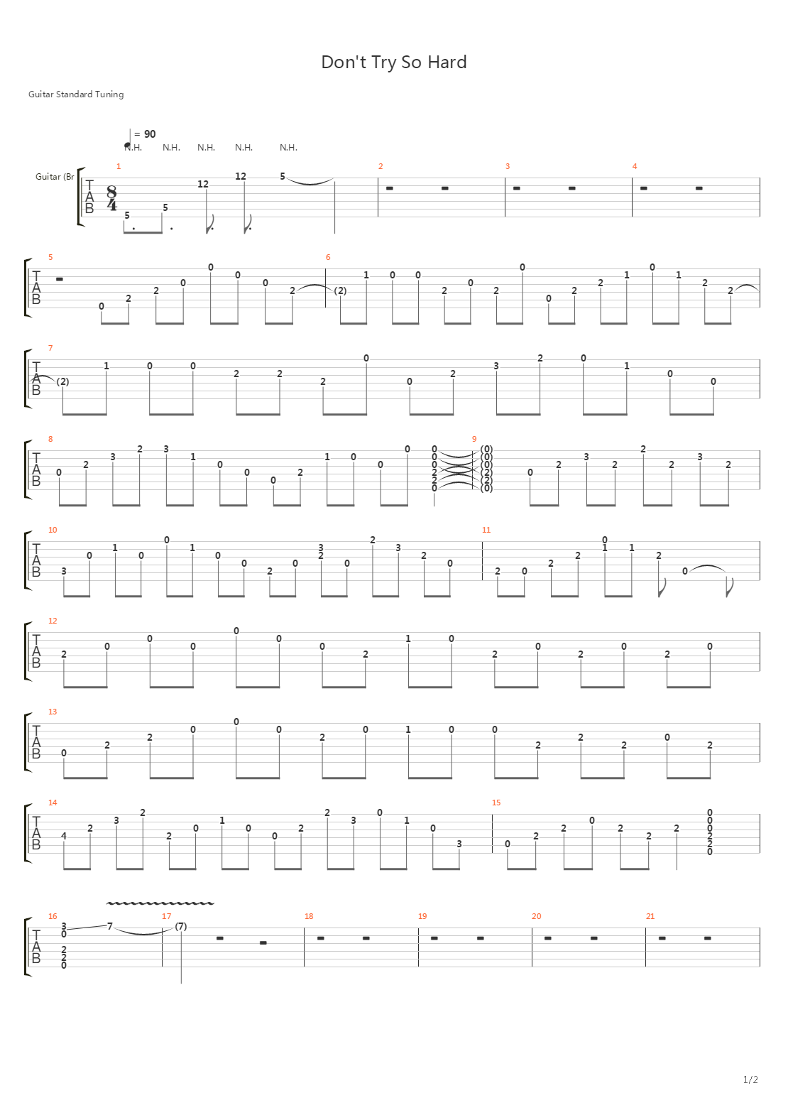 Dont Try So Hard吉他谱