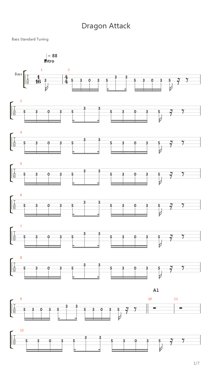 Dragon Attack吉他谱