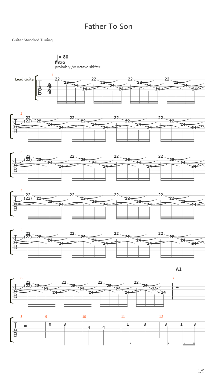 Father To Son吉他谱