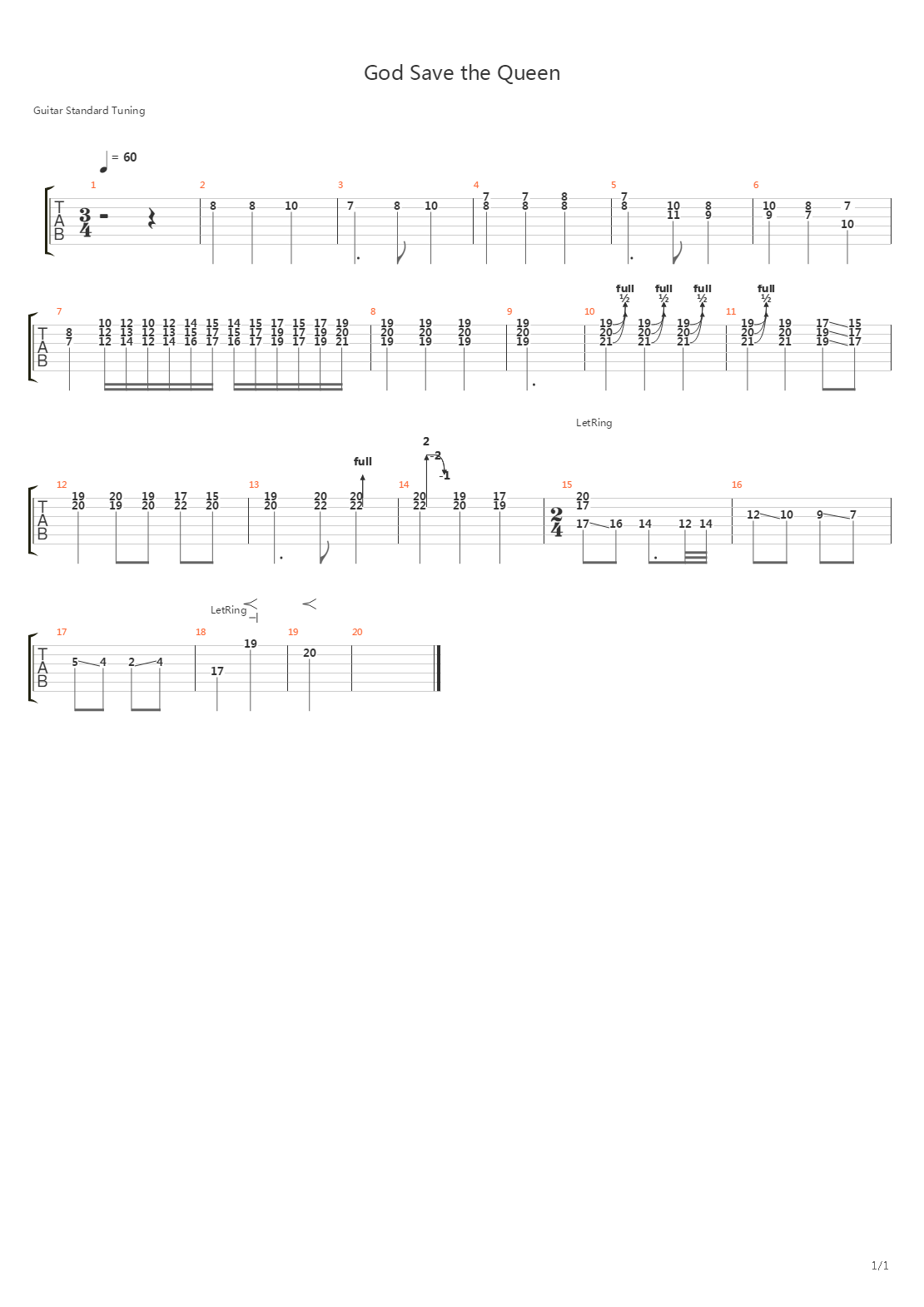 God Save The Queen吉他谱
