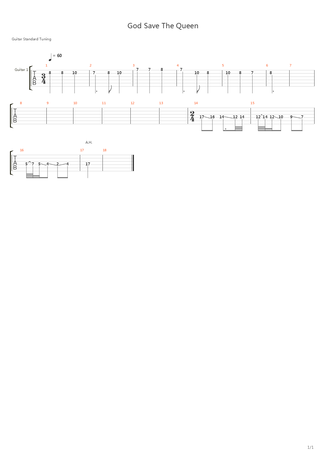 God Save The Queen吉他谱