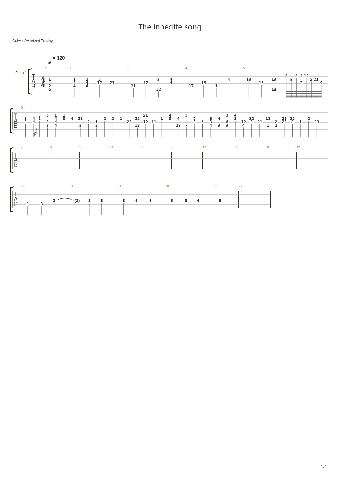 Innedite Song吉他谱