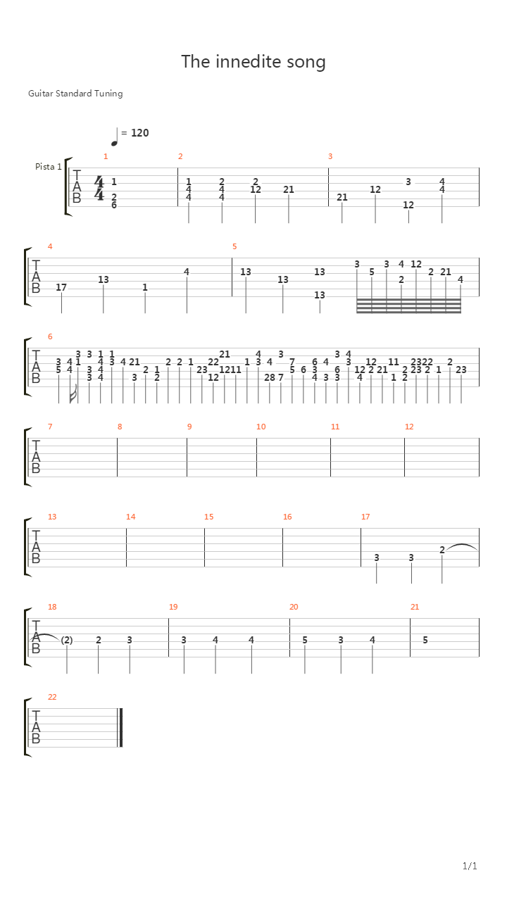 Innedite Song吉他谱