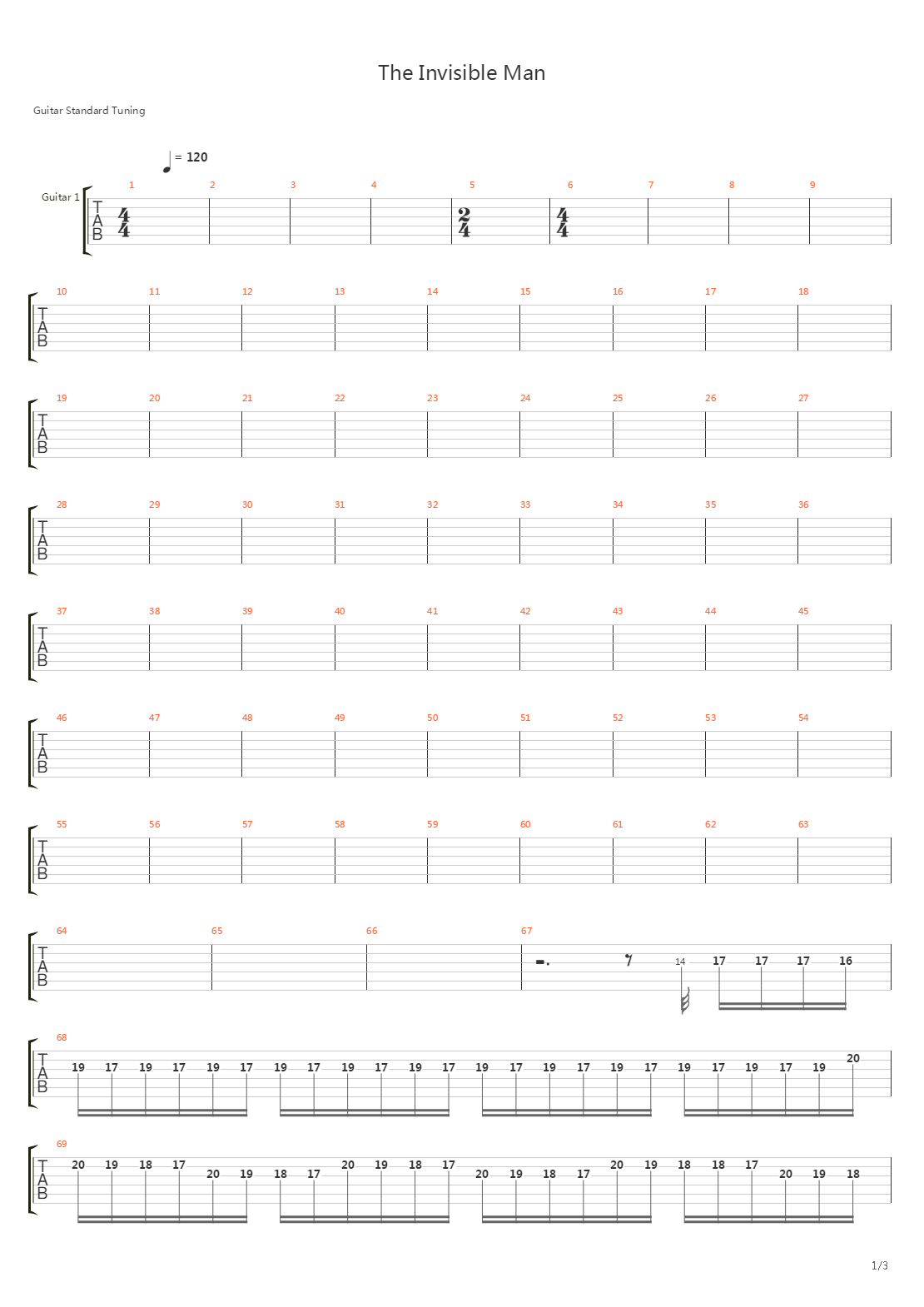 Invisible Man吉他谱