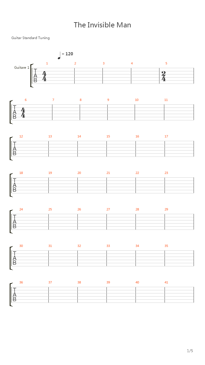 Invisible Man吉他谱