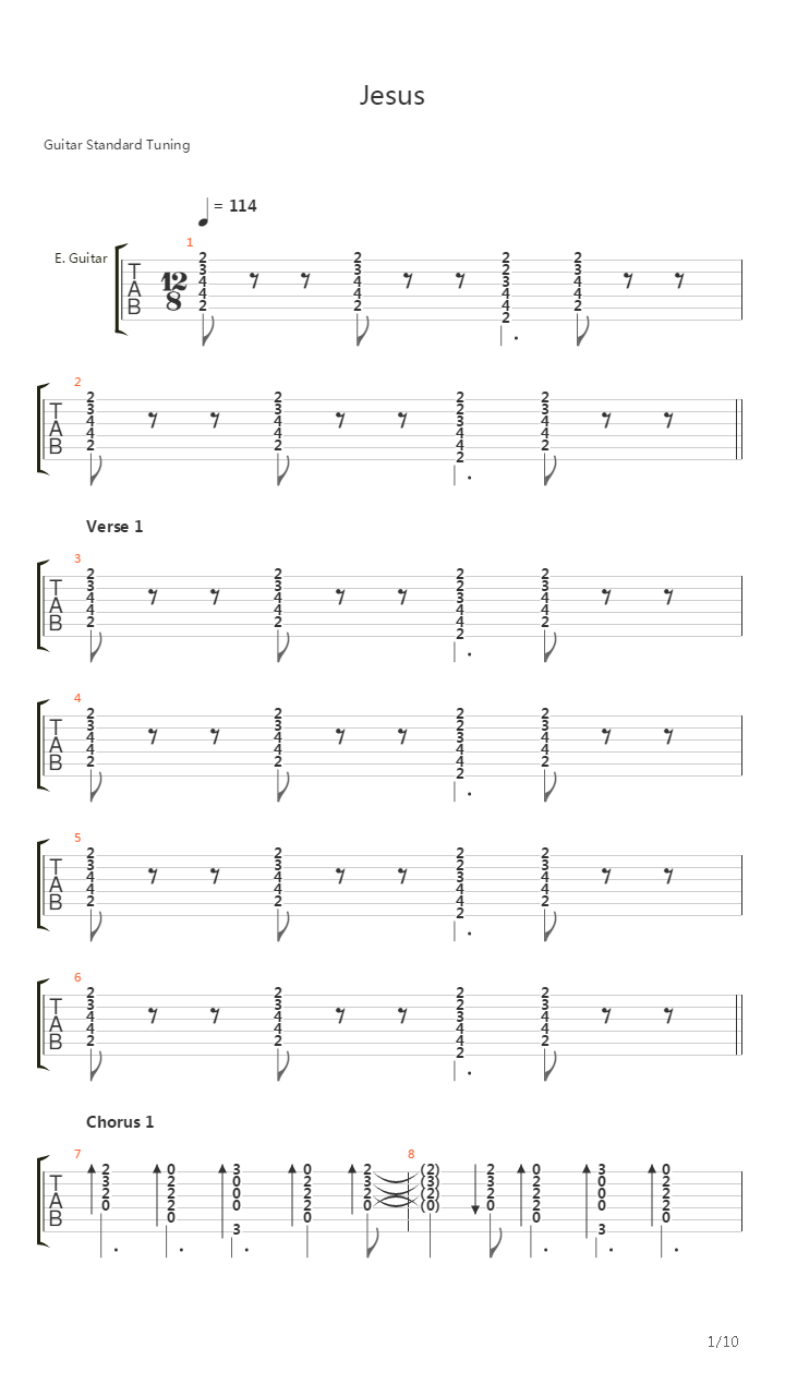 Jesus吉他谱
