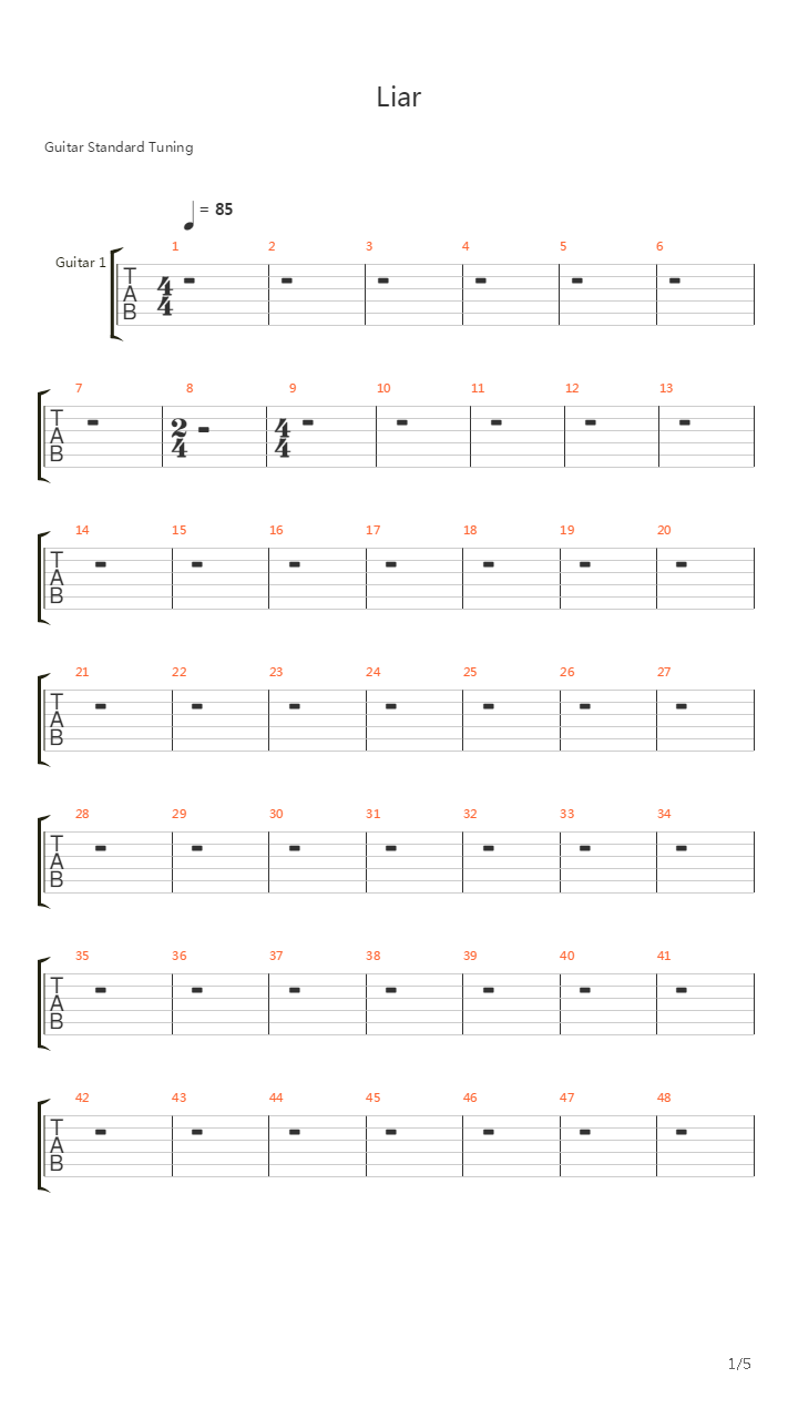 Liar吉他谱