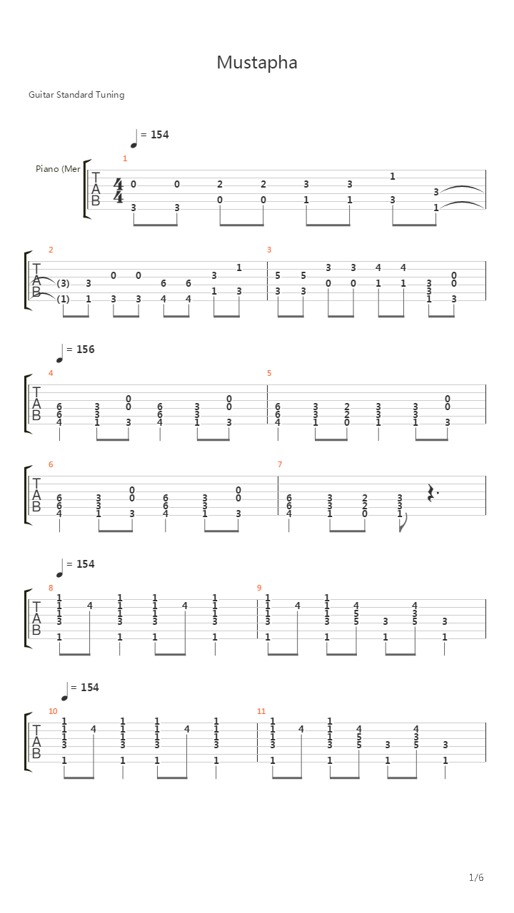 Mustapha吉他谱