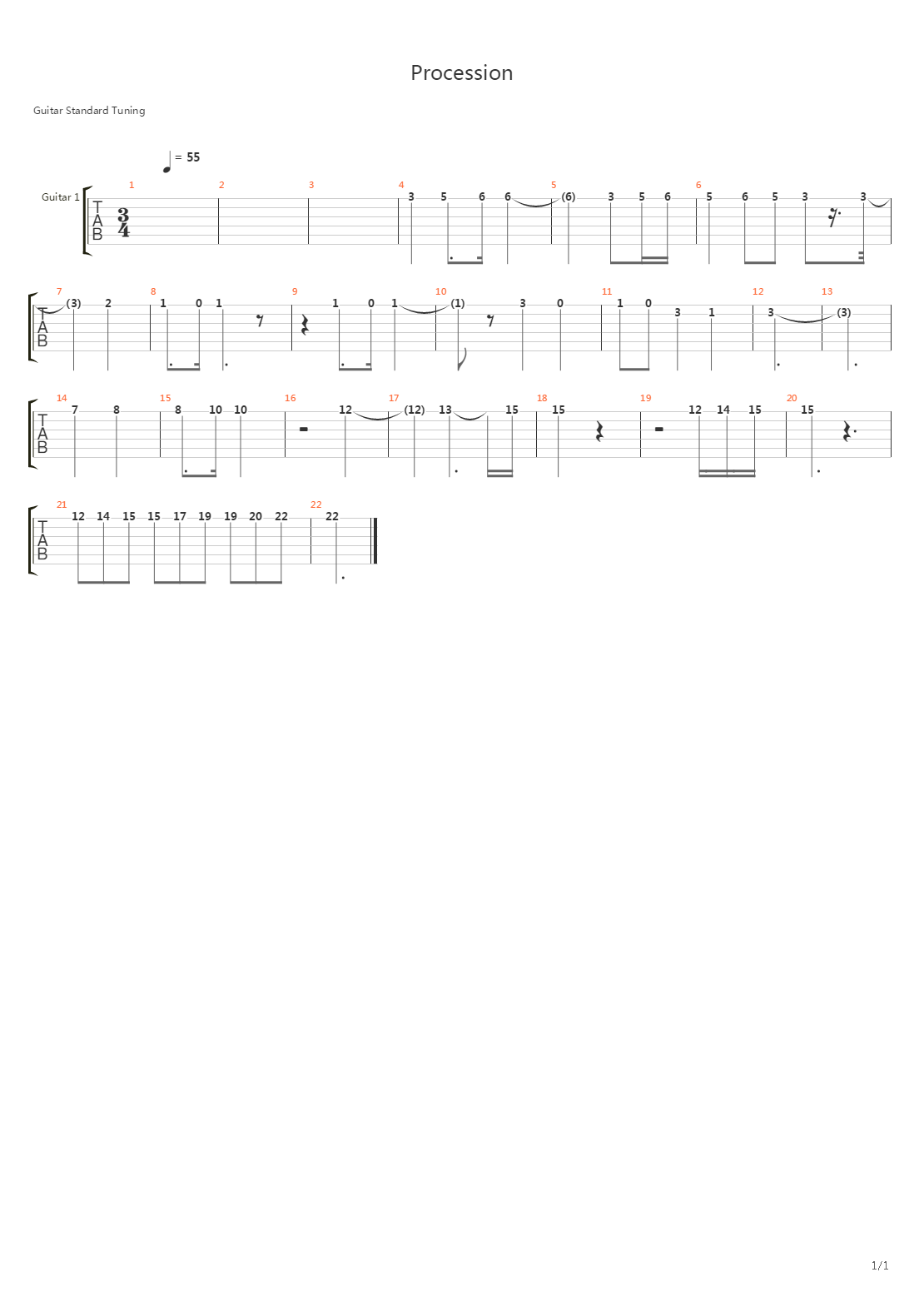 Procession吉他谱