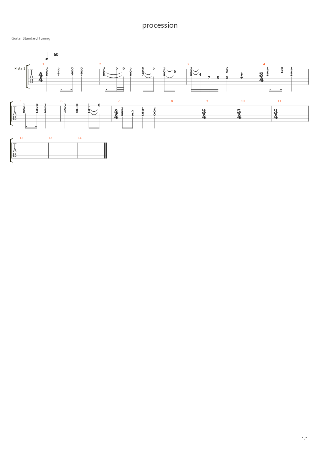 Procession吉他谱