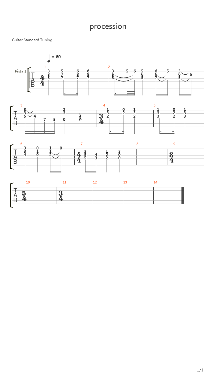 Procession吉他谱