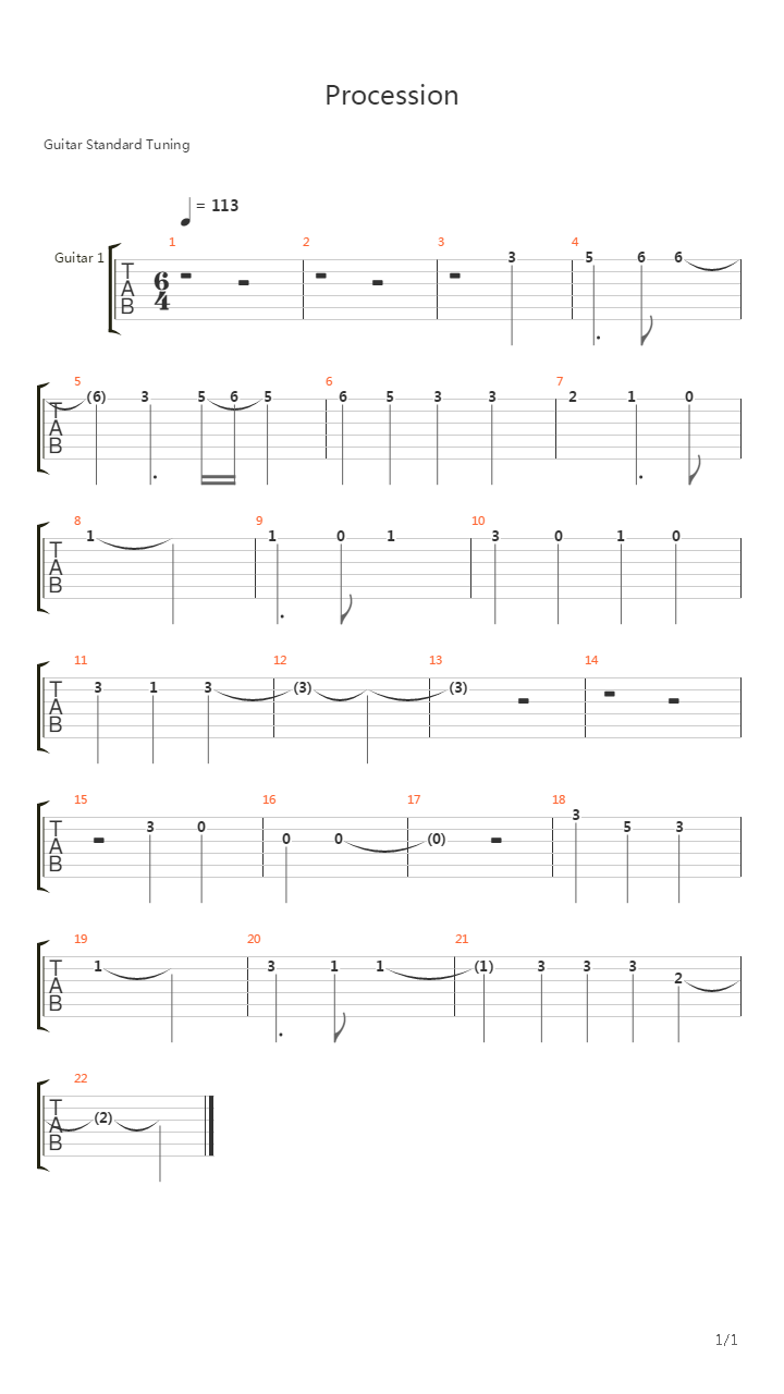 Procession吉他谱