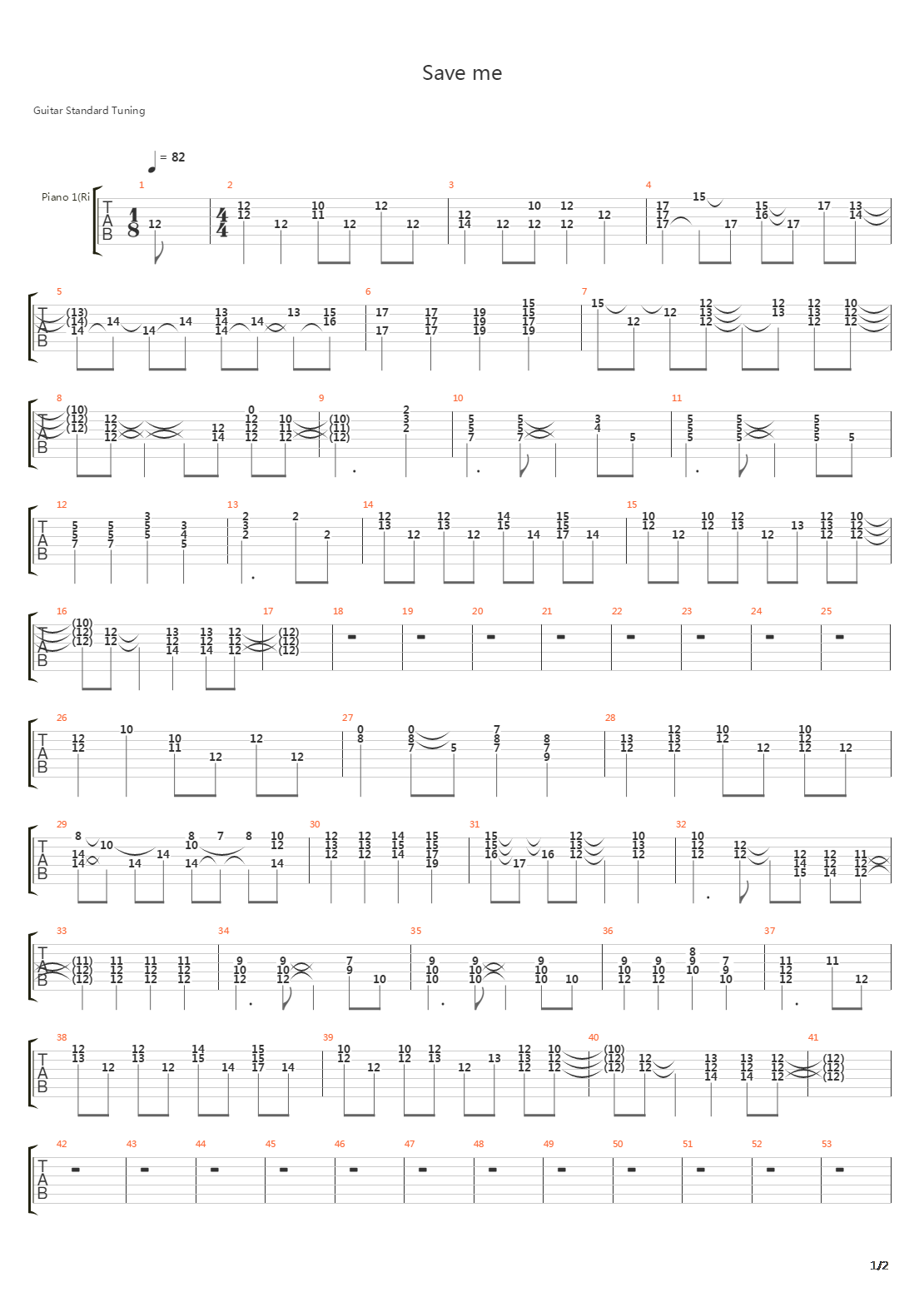 Save Me吉他谱