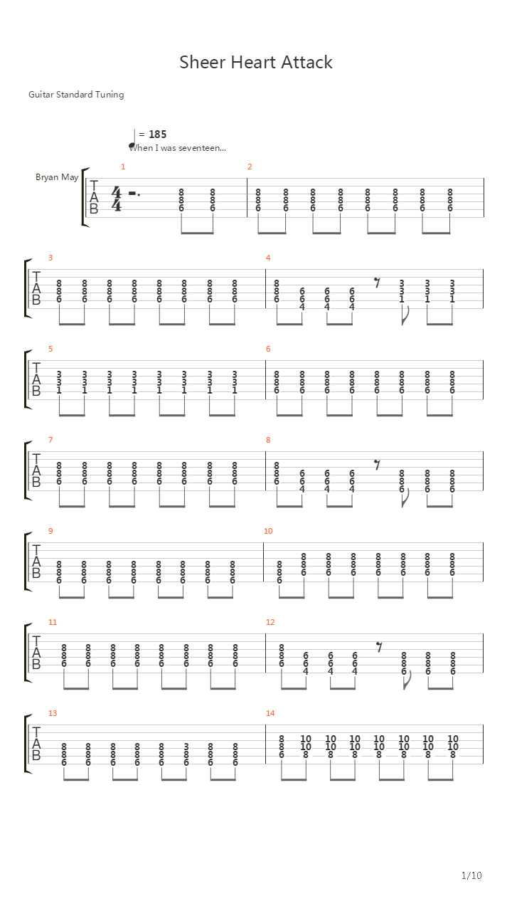 Sheer Heart Attack吉他谱