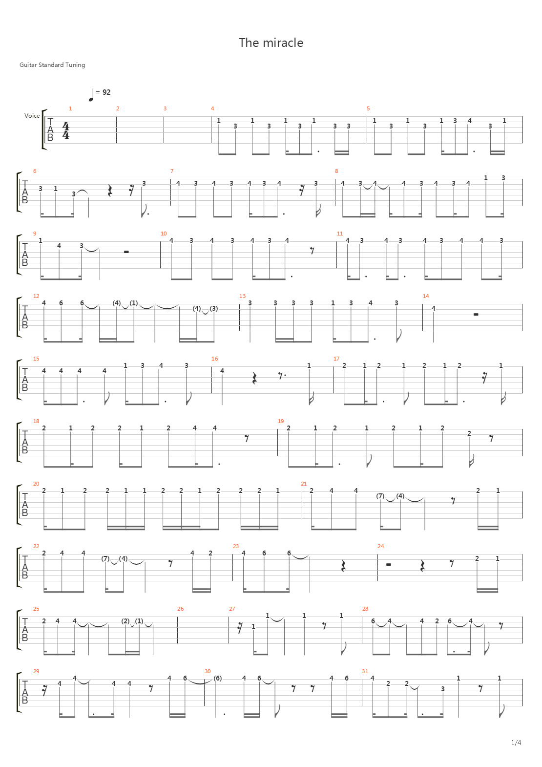 The Miracle吉他谱