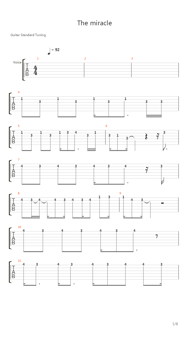 The Miracle吉他谱
