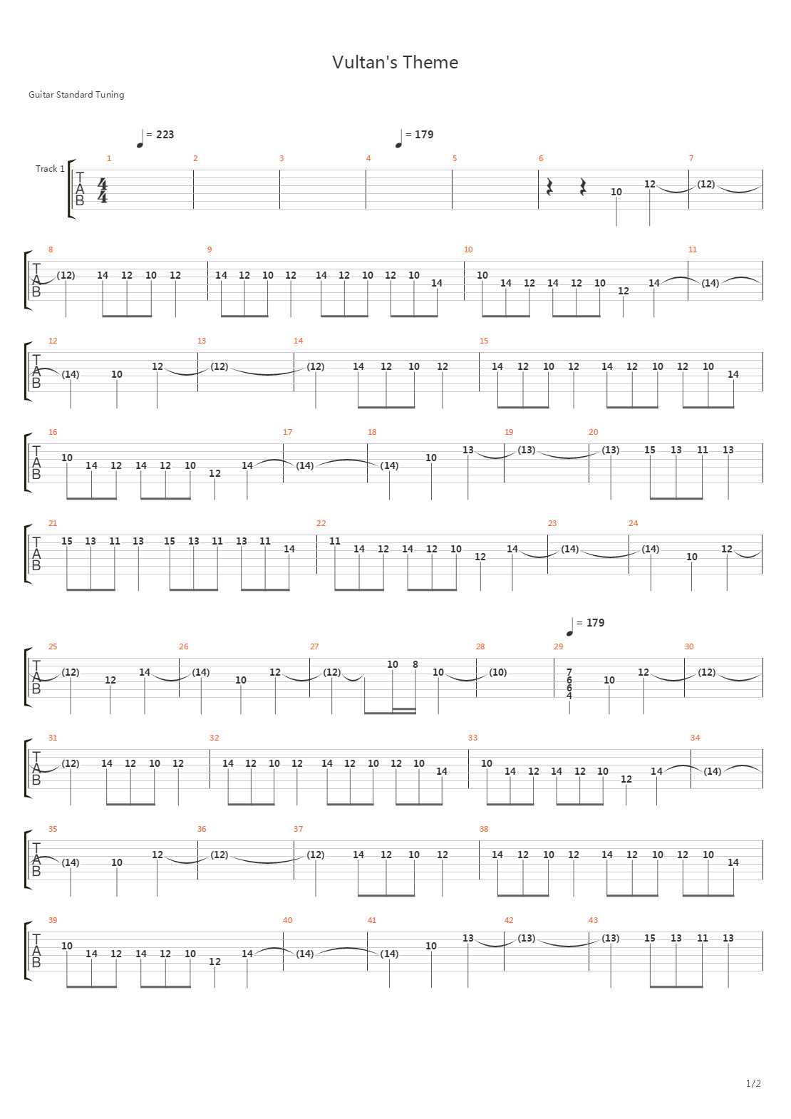 Vultans Theme吉他谱