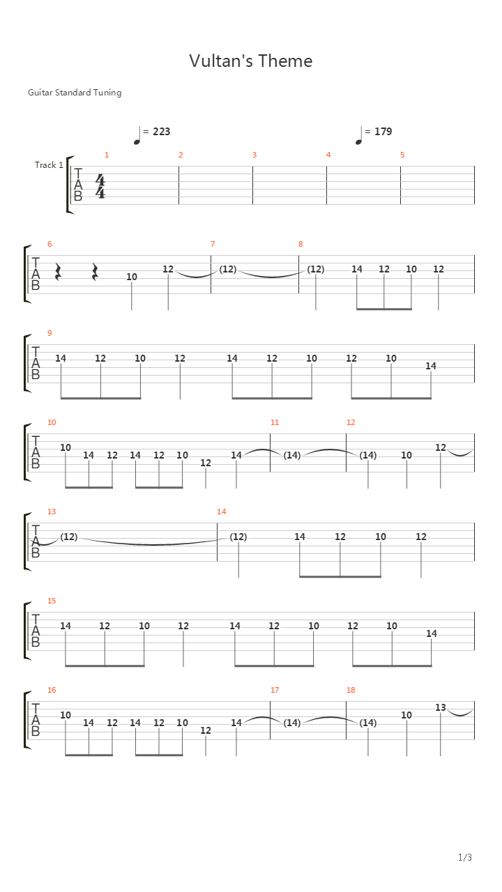 Vultans Theme吉他谱