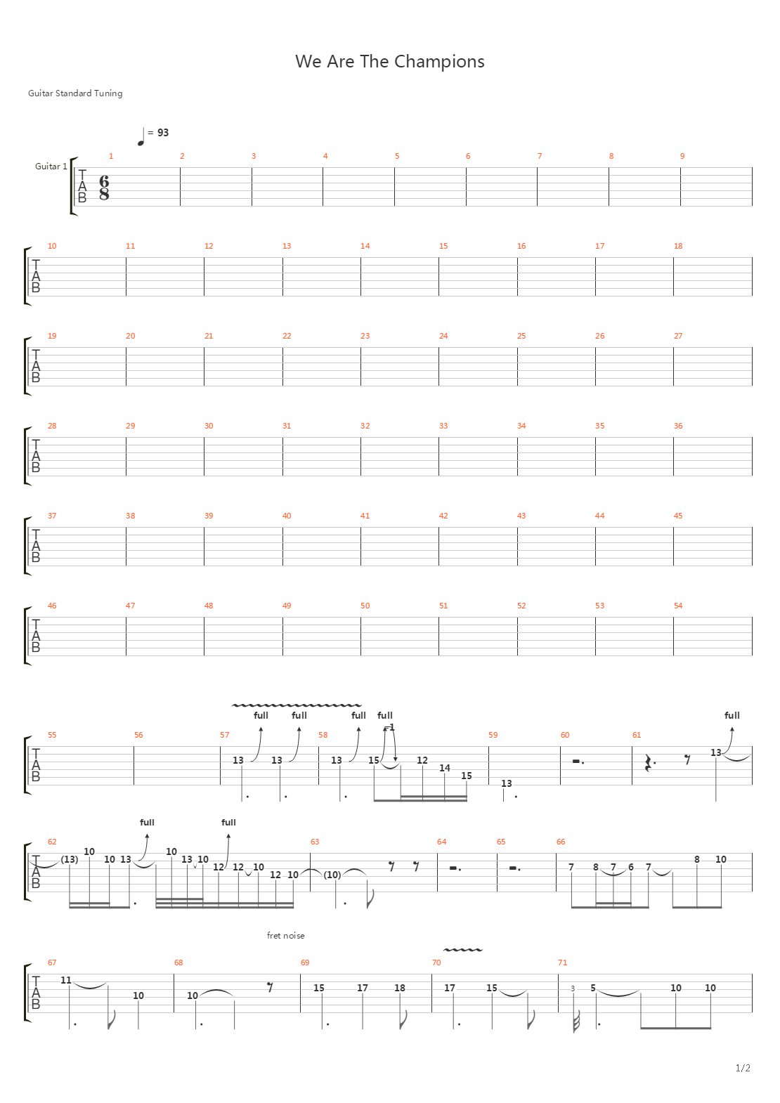 We Are The Champions吉他谱