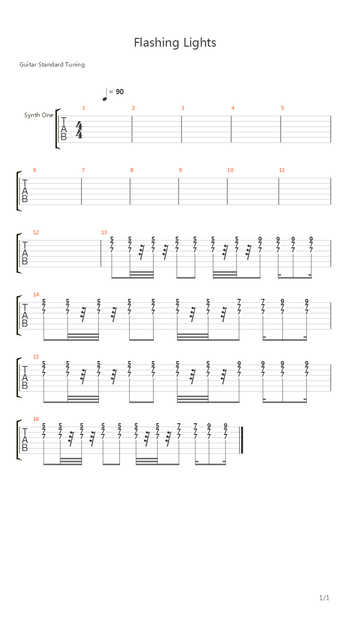 Flashing Lights吉他谱