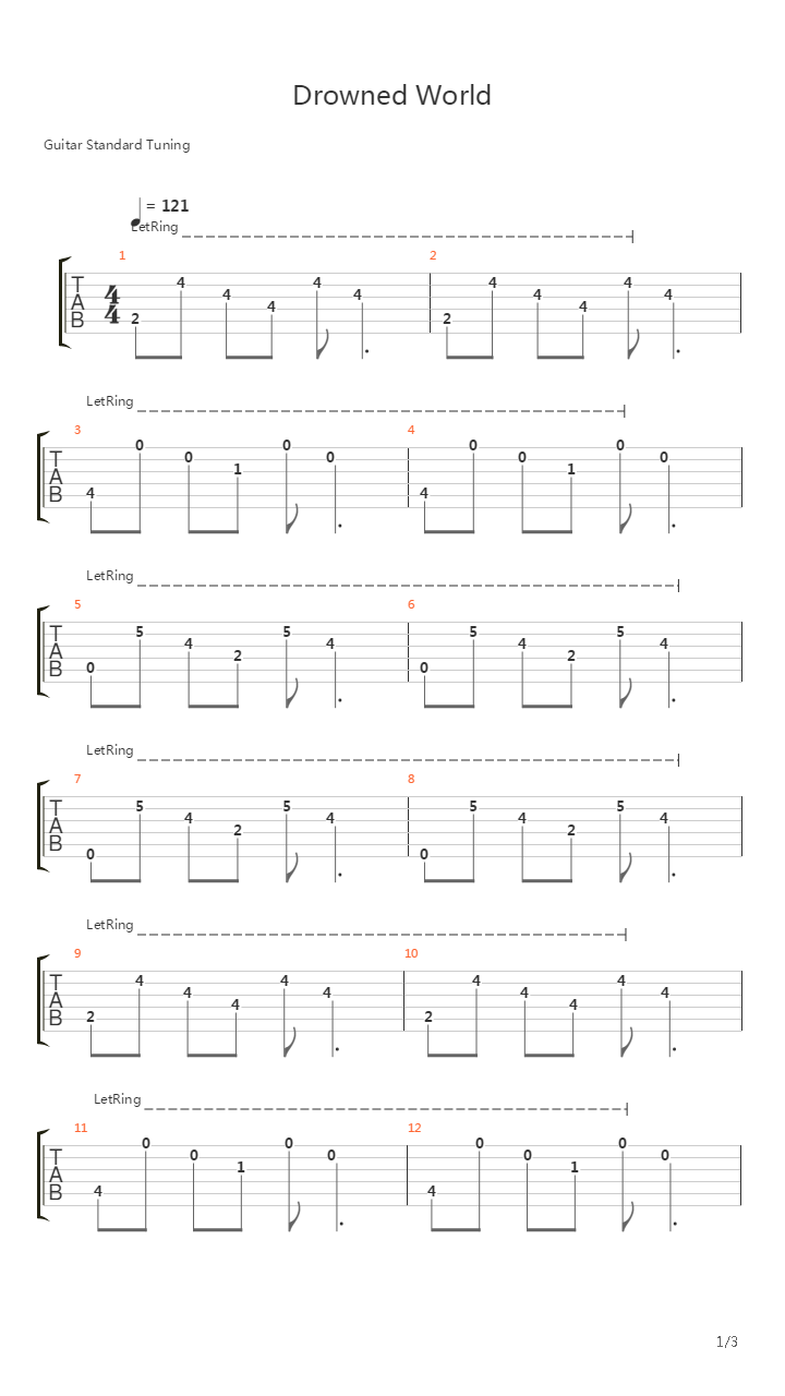 Drownd World吉他谱