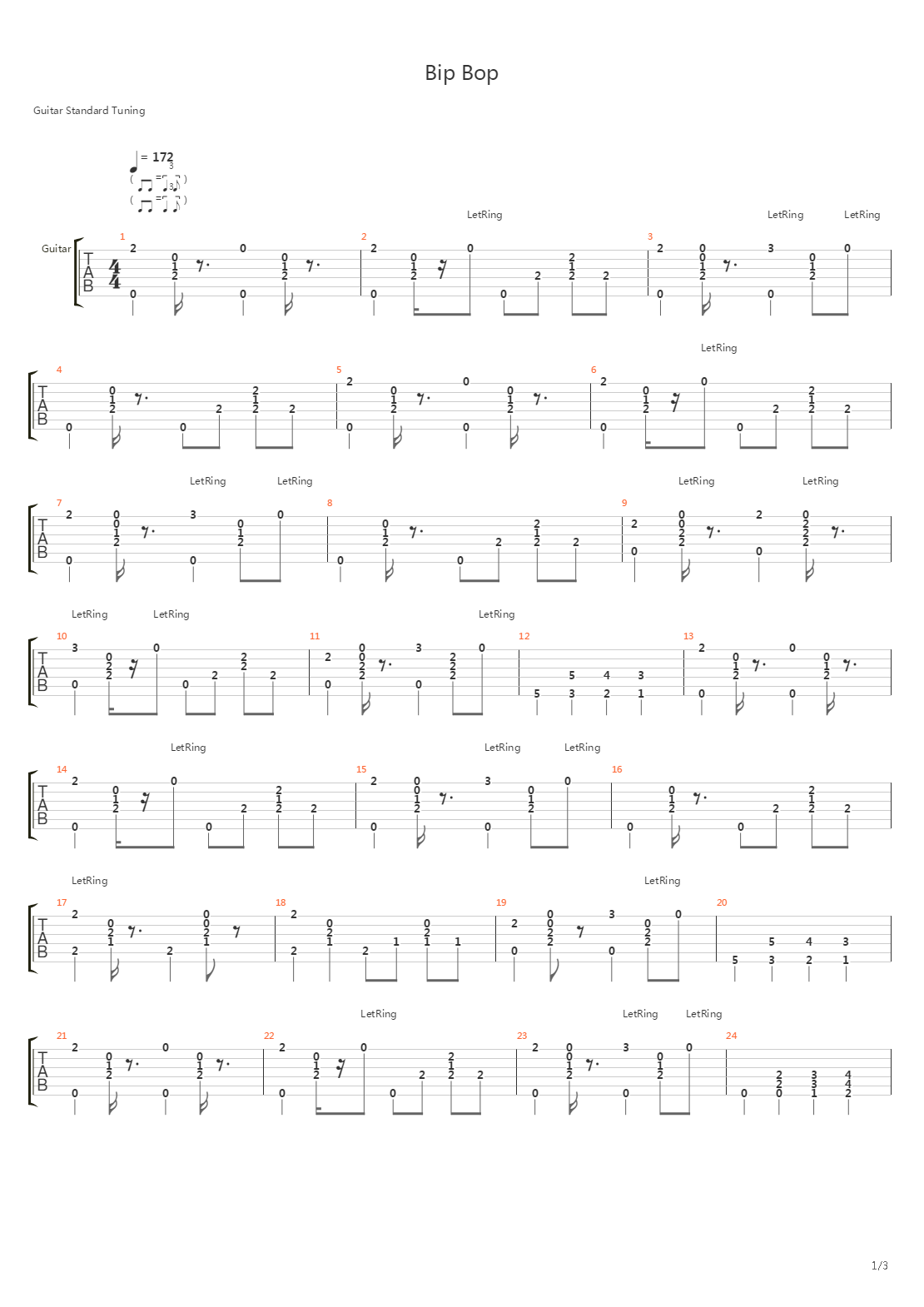 Bip Bop吉他谱