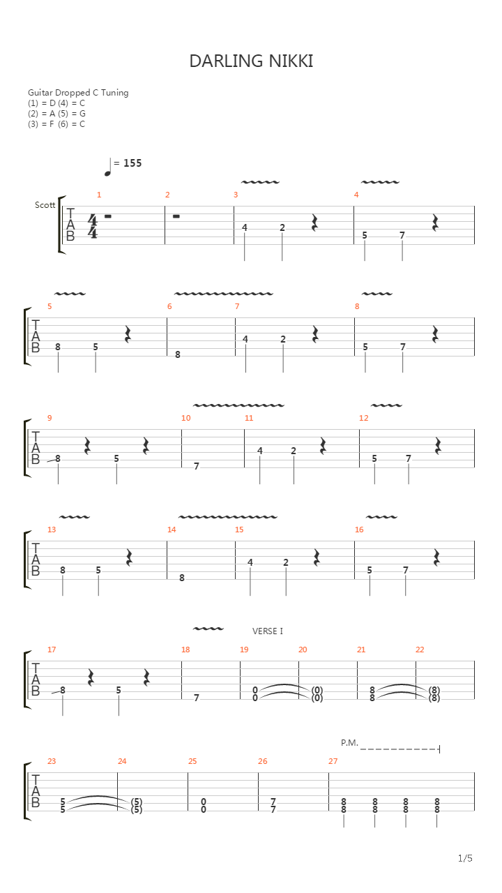 Darling Nikki吉他谱