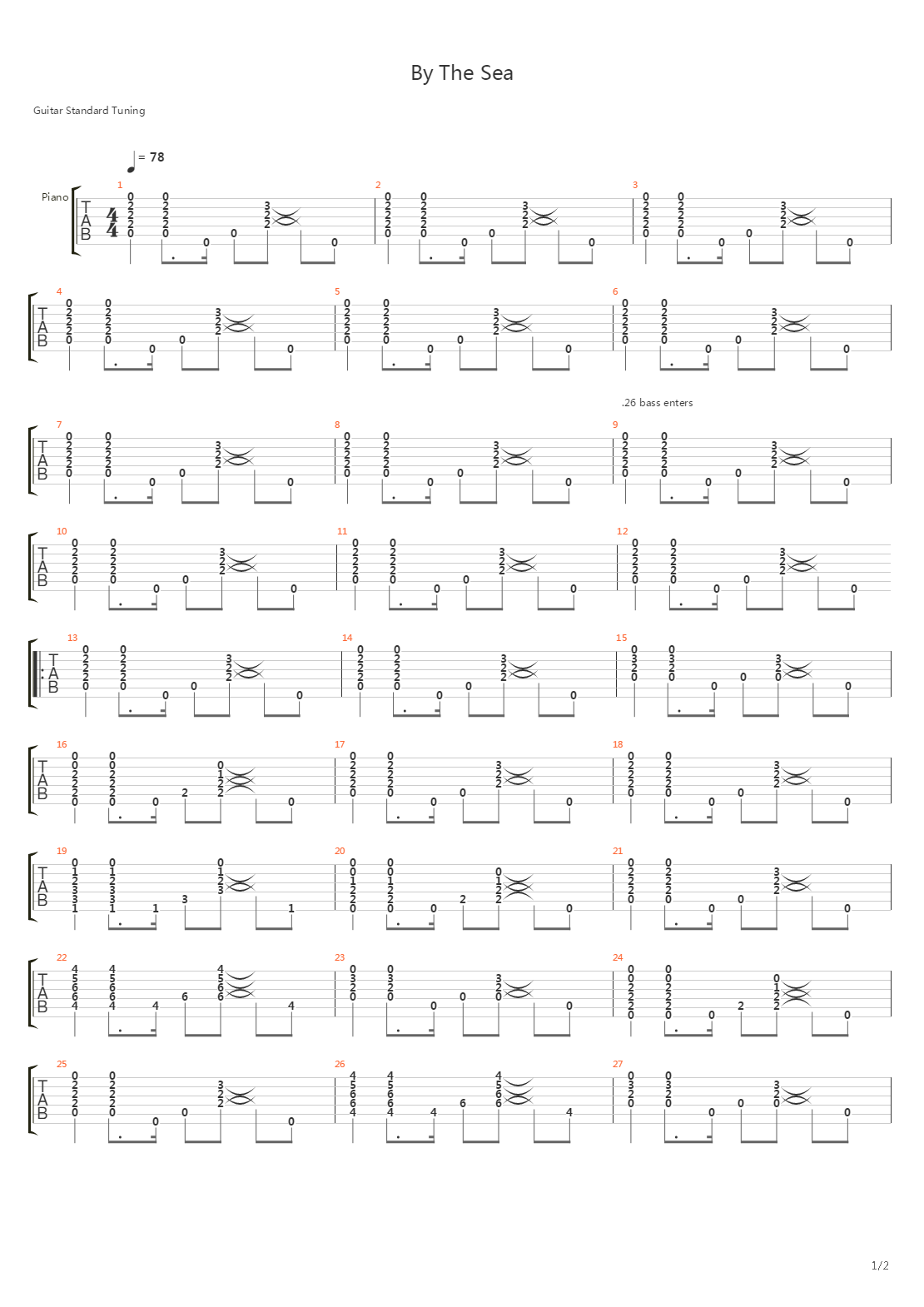 By The Sea吉他谱
