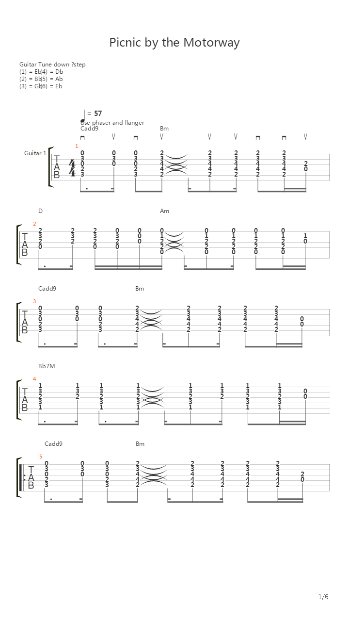 Picnic By The Motorway吉他谱