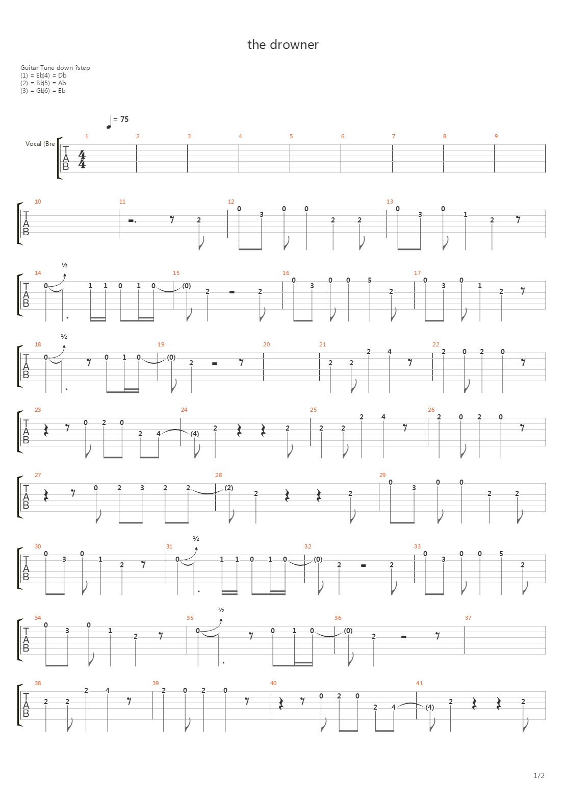 The Drowner吉他谱