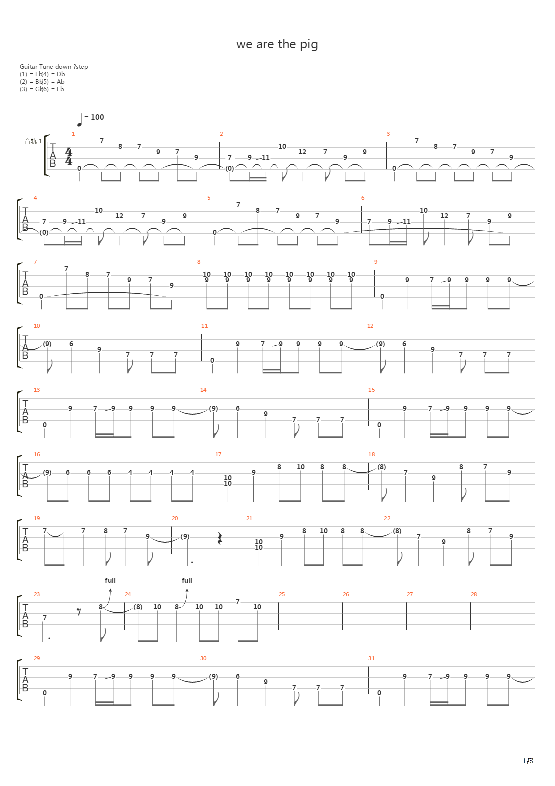 We Are The Pig吉他谱