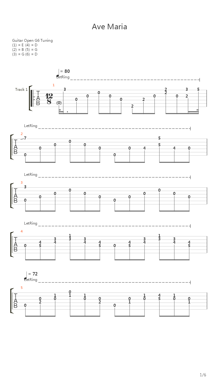 Ave Maria吉他谱