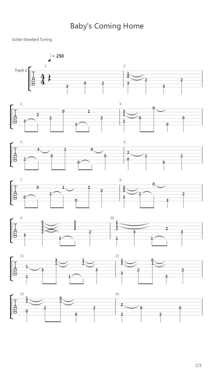 Babys Coming Home吉他谱